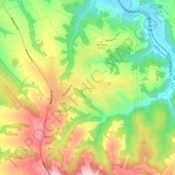 Carte topographique Rusanj, altitude, relief