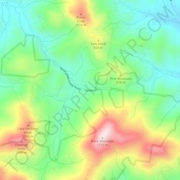 Carte topographique Teresita, altitude, relief