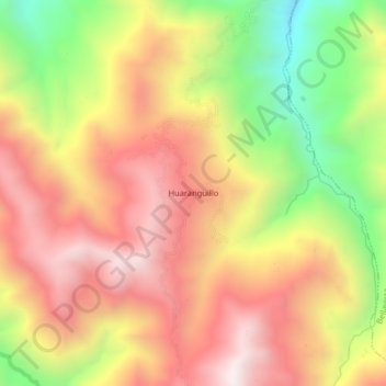 Carte topographique Huaranguillo, altitude, relief