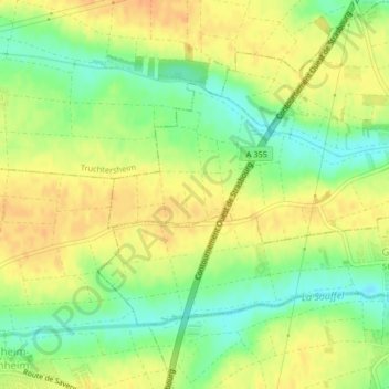 Carte topographique Strählen (1er Zug), altitude, relief