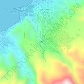 Carte topographique chute, altitude, relief