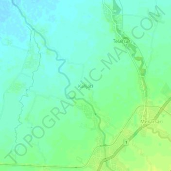 Carte topographique Kalijati, altitude, relief