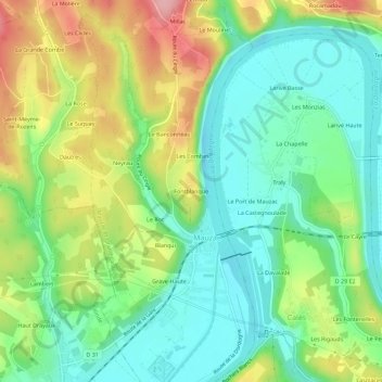 Carte topographique Fontblanque, altitude, relief