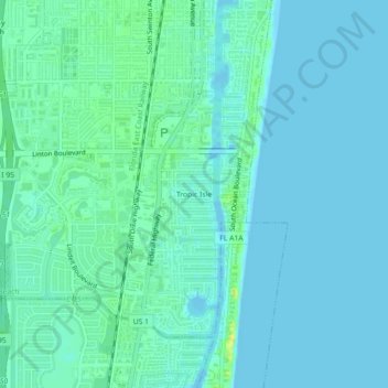 Carte topographique Tropic Isle, altitude, relief