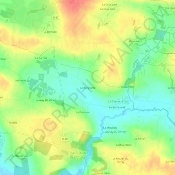 Carte topographique La Borgnerie, altitude, relief