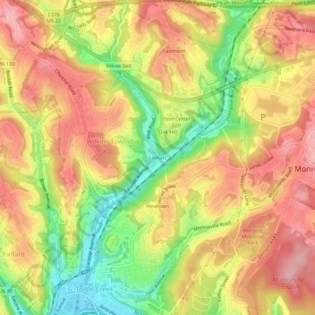 Carte topographique Linhart, altitude, relief