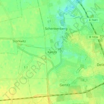 Carte topographique Kertitz, altitude, relief