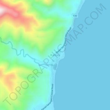 Carte topographique Kalbay, altitude, relief