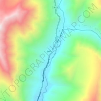 Carte topographique Jalkhad, altitude, relief