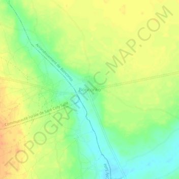 Carte topographique Bonconto, altitude, relief