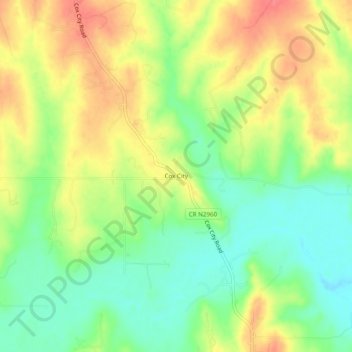 Carte topographique Cox City, altitude, relief