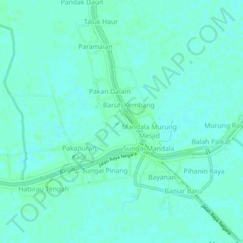 Carte topographique Tambak Bitin, altitude, relief