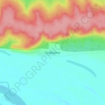Carte topographique Толбузино, altitude, relief