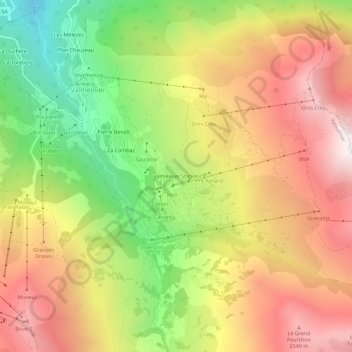 Carte topographique Valmeinier Station, altitude, relief