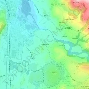 Carte topographique Saint-Marcel, altitude, relief