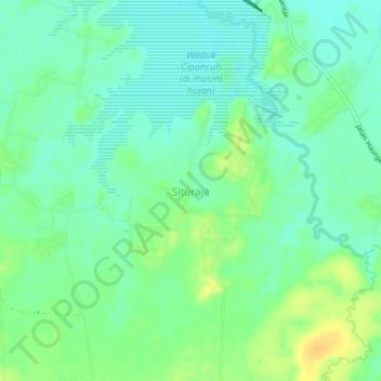 Carte topographique Situraja, altitude, relief