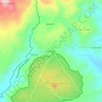 Carte topographique Sasle #1, altitude, relief