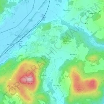 Carte topographique Zell, altitude, relief