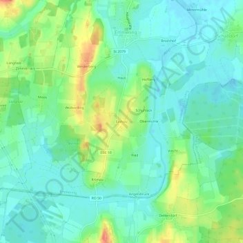 Carte topographique Einholz, altitude, relief