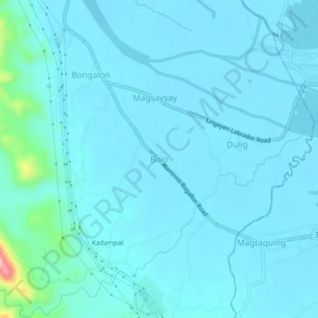 Carte topographique Bolo, altitude, relief
