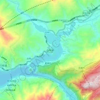 Carte topographique Baidi, altitude, relief