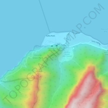 Carte topographique Makana, altitude, relief