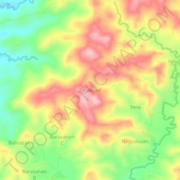 Carte topographique Igcabuad, altitude, relief