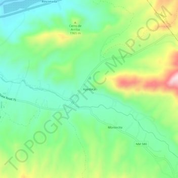 Carte topographique Apodaca, altitude, relief