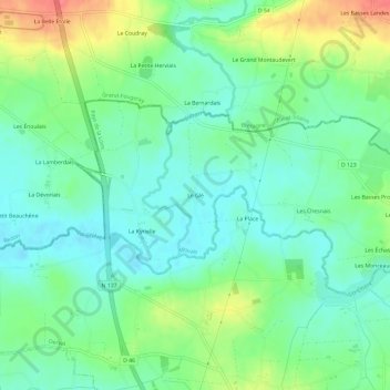 Carte topographique Le Glé, altitude, relief