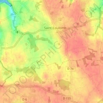 Carte topographique Le Fresne, altitude, relief