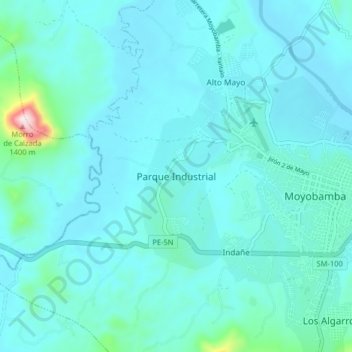 Carte topographique Parque Industrial, altitude, relief