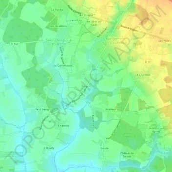 Carte topographique Foichot, altitude, relief