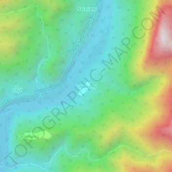 Carte topographique Zapaliang, altitude, relief