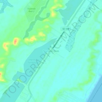 Carte topographique Manoel Dias, altitude, relief