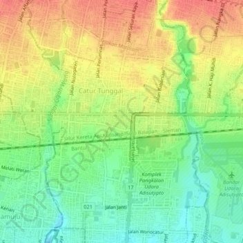 Carte topographique Janti, altitude, relief