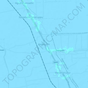 Carte topographique Vadapathi, altitude, relief