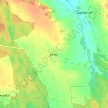 Carte topographique Jamy, altitude, relief
