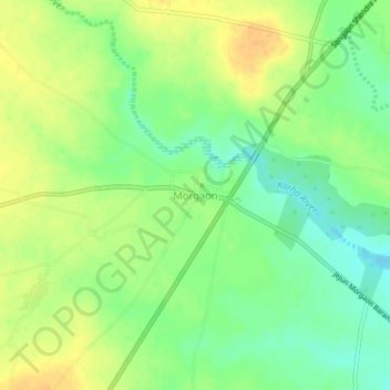 Carte topographique Morgaon, altitude, relief