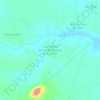 Carte topographique Caponga da Bernarda (Distrito de Aquiraz), altitude, relief