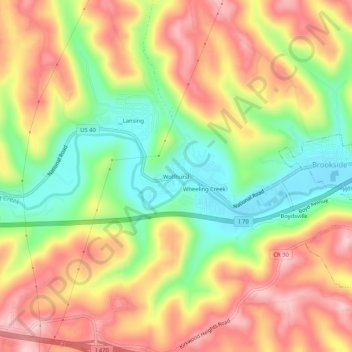 Carte topographique Wolfhurst, altitude, relief