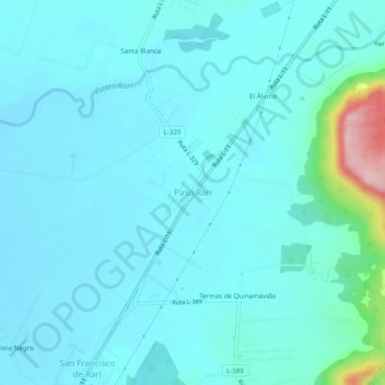 Carte topographique Paso Rari, altitude, relief