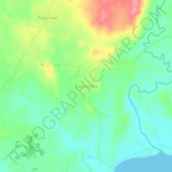 Carte topographique Concordia, altitude, relief
