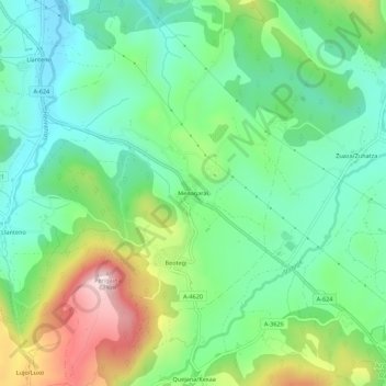 Carte topographique Menegaray, altitude, relief