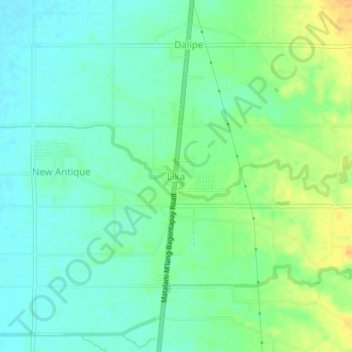 Carte topographique Lika, altitude, relief