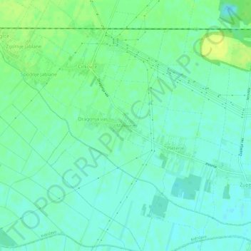 Carte topographique Mihovce, altitude, relief