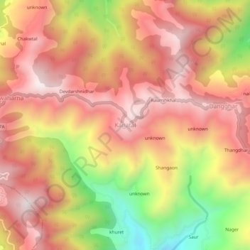 Carte topographique Kanatal, altitude, relief