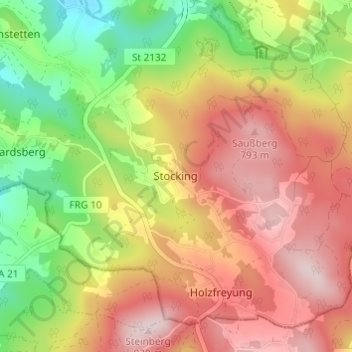 Carte topographique Stocking, altitude, relief