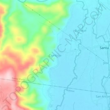 Carte topographique Cambuja, altitude, relief