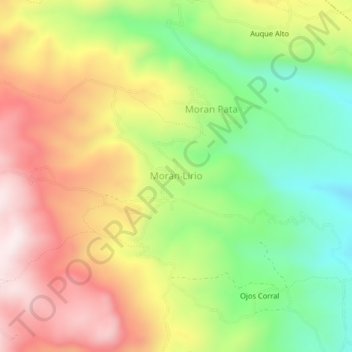 Carte topographique Moran Lirio, altitude, relief