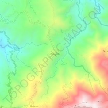 Carte topographique Ba-ayan, altitude, relief